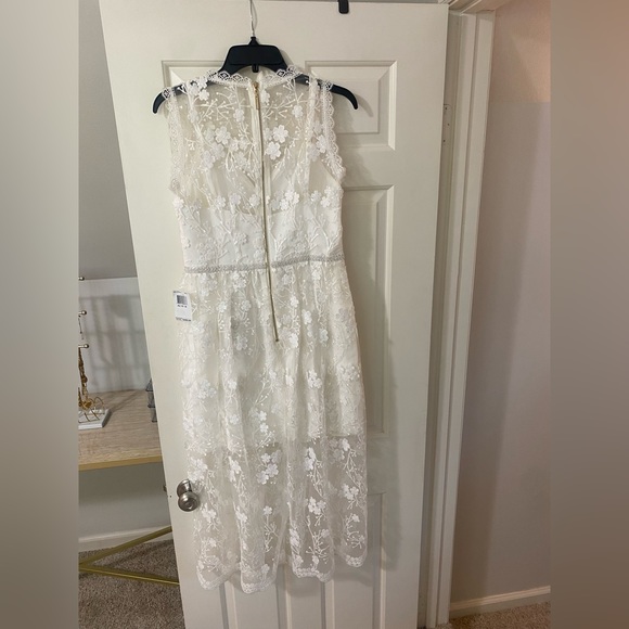 Bronx and Banco white floral sheer dress s - Picture 2 of 8